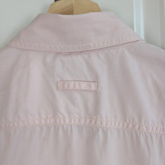 Tommy Hilfiger Button Up Roll Tab Shirt Women L Pink Tailored Fit Western - Picture 9 of 10